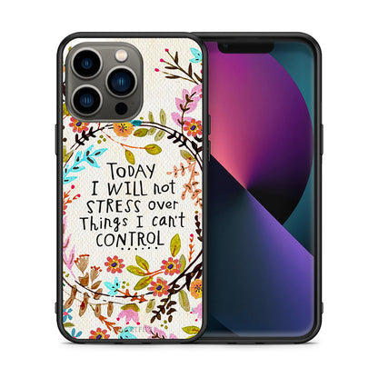 Θήκη iPhone 13 Pro Stress Over από τη Smartfits με σχέδιο στο πίσω μέρος και μαύρο περίβλημα | iPhone 13 Pro Stress Over case with colorful back and black bezels