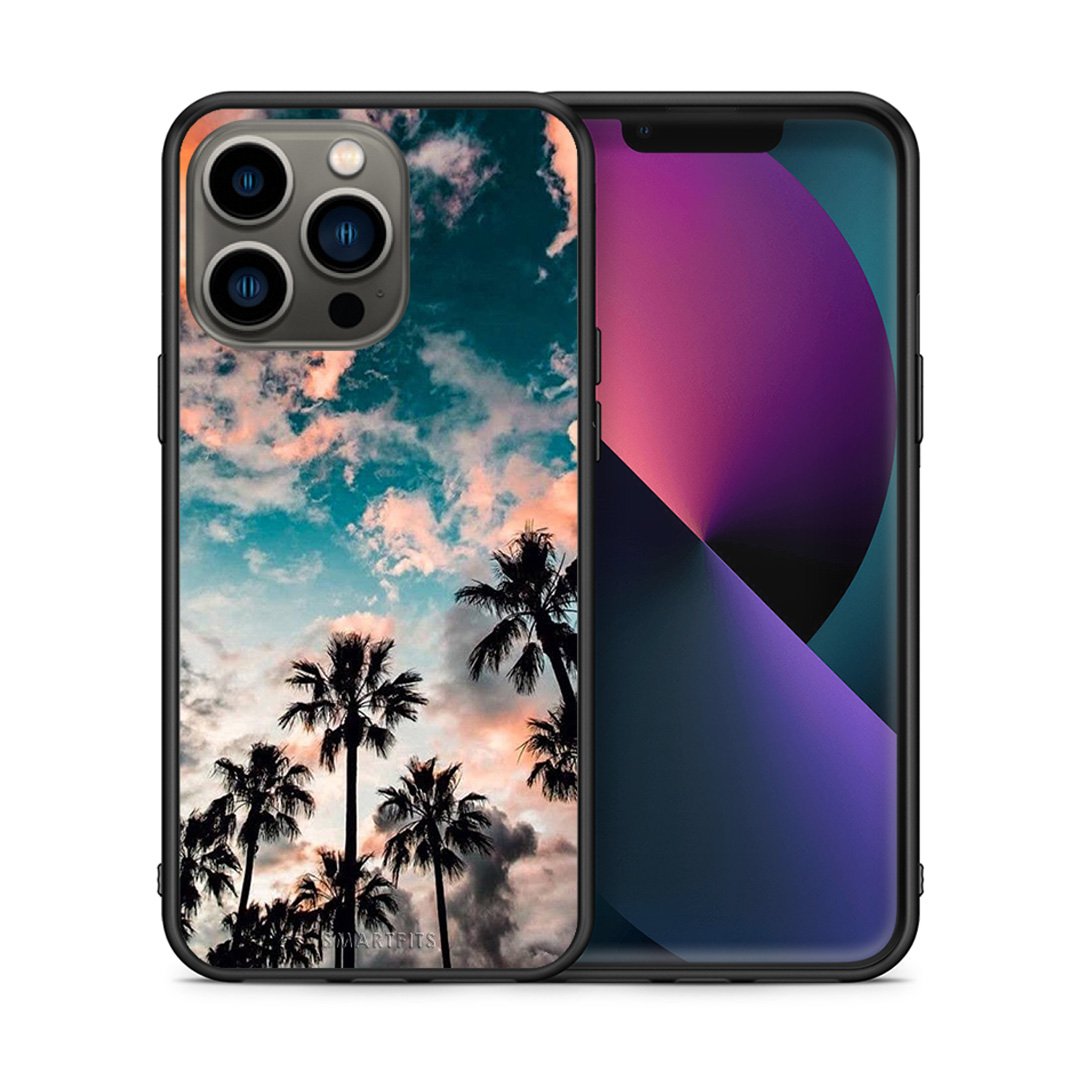 Θήκη iPhone 13 Pro Sky Summer από τη Smartfits με σχέδιο στο πίσω μέρος και μαύρο περίβλημα | iPhone 13 Pro Sky Summer case with colorful back and black bezels
