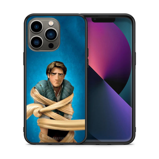 Θήκη Αγίου Βαλεντίνου iPhone 13 Pro Tangled 1 από τη Smartfits με σχέδιο στο πίσω μέρος και μαύρο περίβλημα | iPhone 13 Pro Tangled 1 case with colorful back and black bezels