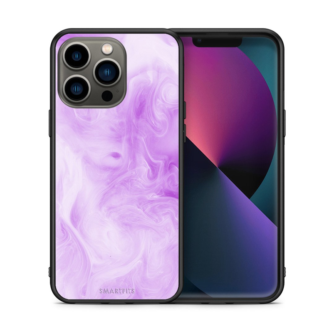 Θήκη iPhone 13 Pro Lavender Watercolor από τη Smartfits με σχέδιο στο πίσω μέρος και μαύρο περίβλημα | iPhone 13 Pro Lavender Watercolor case with colorful back and black bezels
