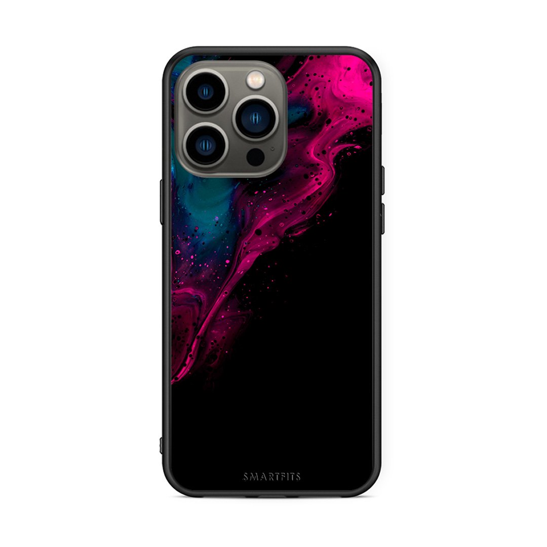 4 - iPhone 13 Pro Pink Black Watercolor case, cover, bumper