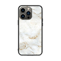 Thumbnail for iPhone 13 Pro White Gold Marble θήκη από τη Smartfits με σχέδιο στο πίσω μέρος και μαύρο περίβλημα | Smartphone case with colorful back and black bezels by Smartfits