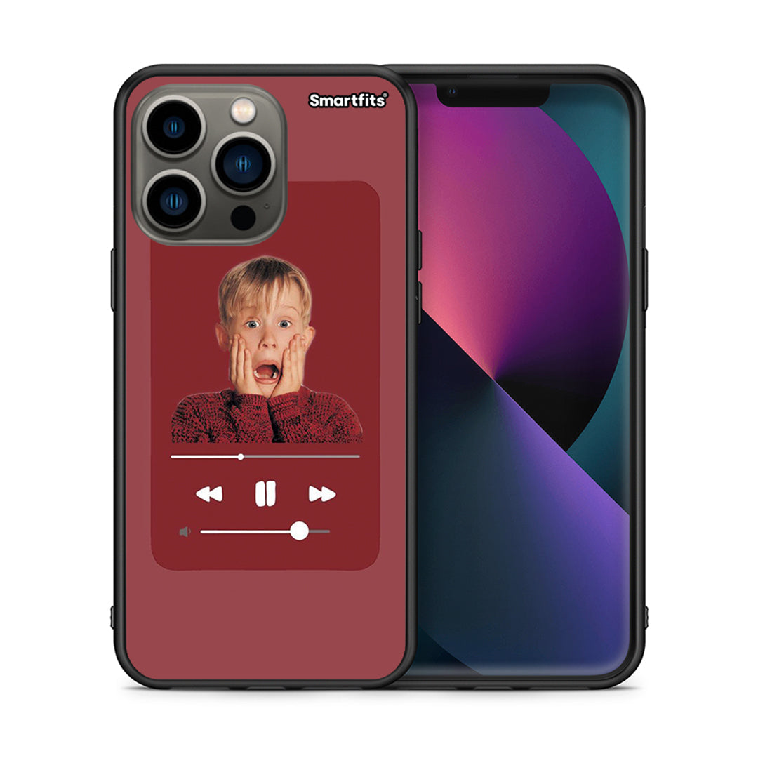 Θήκη iPhone 13 Pro Xmas Alone Music από τη Smartfits με σχέδιο στο πίσω μέρος και μαύρο περίβλημα | iPhone 13 Pro Xmas Alone Music case with colorful back and black bezels