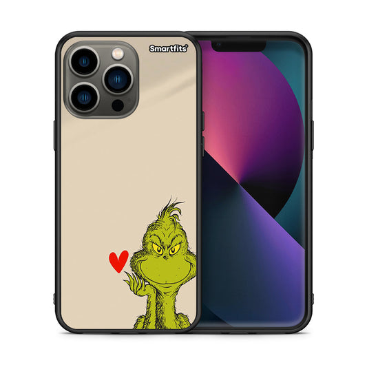 Θήκη iPhone 13 Pro Xmas Grinch από τη Smartfits με σχέδιο στο πίσω μέρος και μαύρο περίβλημα | iPhone 13 Pro Xmas Grinch case with colorful back and black bezels