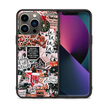 Θήκη iPhone 13 Pro Xmas Habbits από τη Smartfits με σχέδιο στο πίσω μέρος και μαύρο περίβλημα | iPhone 13 Pro Xmas Habbits case with colorful back and black bezels