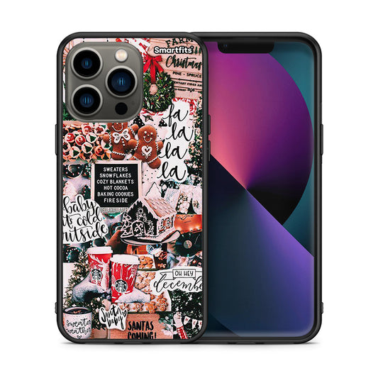 Θήκη iPhone 13 Pro Xmas Habbits από τη Smartfits με σχέδιο στο πίσω μέρος και μαύρο περίβλημα | iPhone 13 Pro Xmas Habbits case with colorful back and black bezels