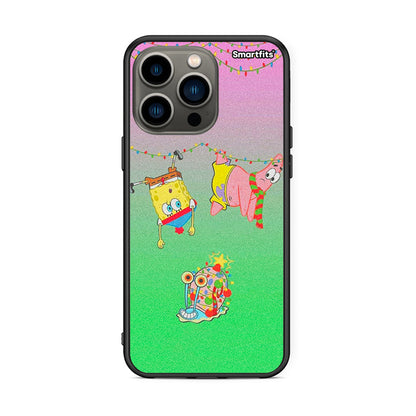 iPhone 13 Pro Xmas Lights θήκη από τη Smartfits με σχέδιο στο πίσω μέρος και μαύρο περίβλημα | Smartphone case with colorful back and black bezels by Smartfits