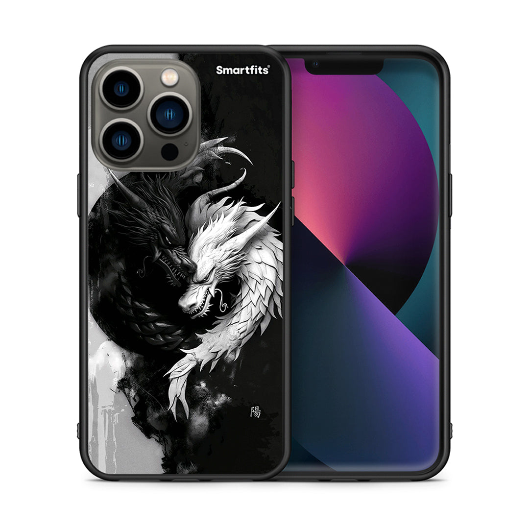 Θήκη iPhone 13 Pro Yin Yang από τη Smartfits με σχέδιο στο πίσω μέρος και μαύρο περίβλημα | iPhone 13 Pro Yin Yang case with colorful back and black bezels