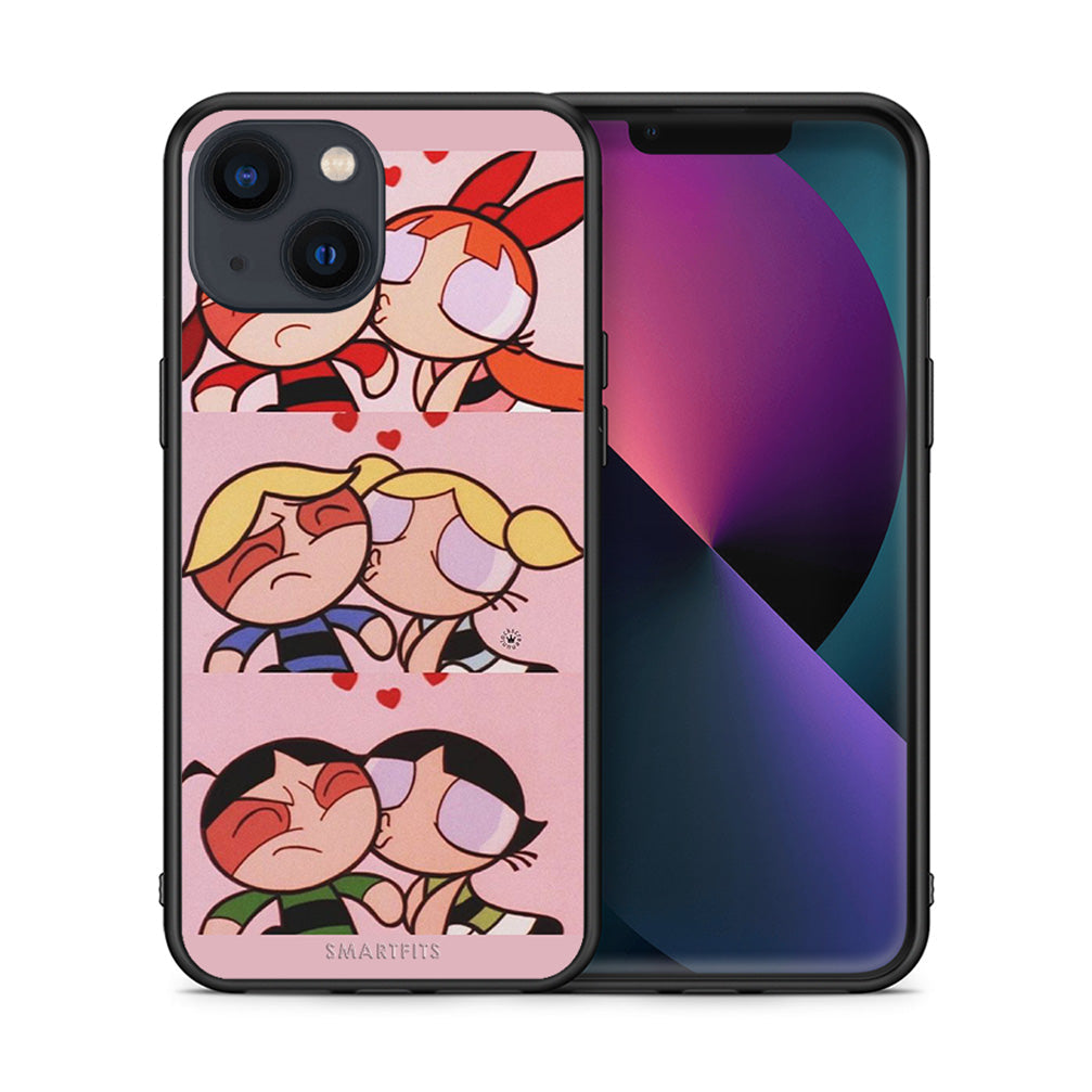 Θήκη Αγίου Βαλεντίνου iPhone 13 Puff Love από τη Smartfits με σχέδιο στο πίσω μέρος και μαύρο περίβλημα | iPhone 13 Puff Love case with colorful back and black bezels