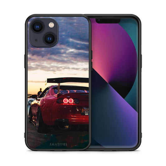 Θήκη iPhone 13 Racing Supra από τη Smartfits με σχέδιο στο πίσω μέρος και μαύρο περίβλημα | iPhone 13 Racing Supra case with colorful back and black bezels