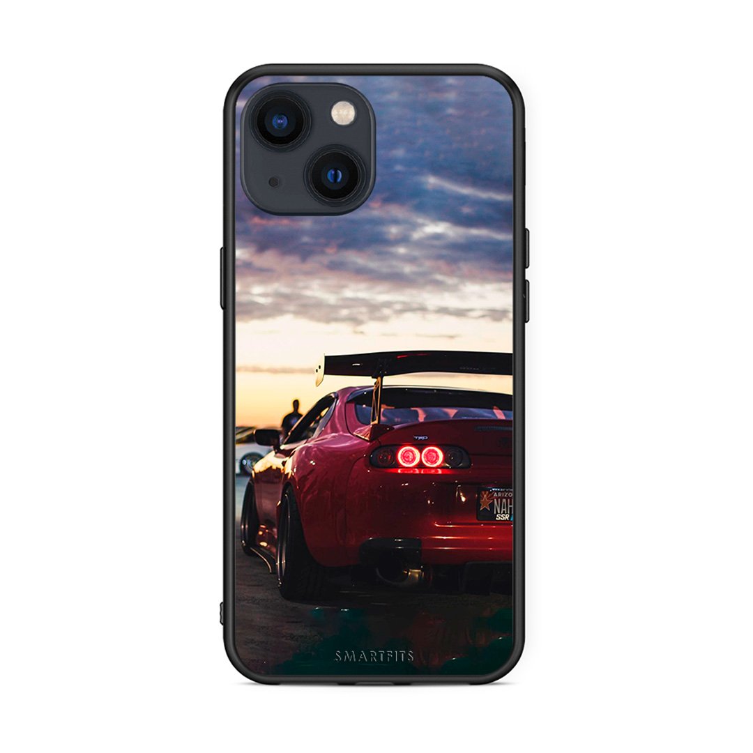 iPhone 13 Mini Racing Supra θήκη από τη Smartfits με σχέδιο στο πίσω μέρος και μαύρο περίβλημα | Smartphone case with colorful back and black bezels by Smartfits