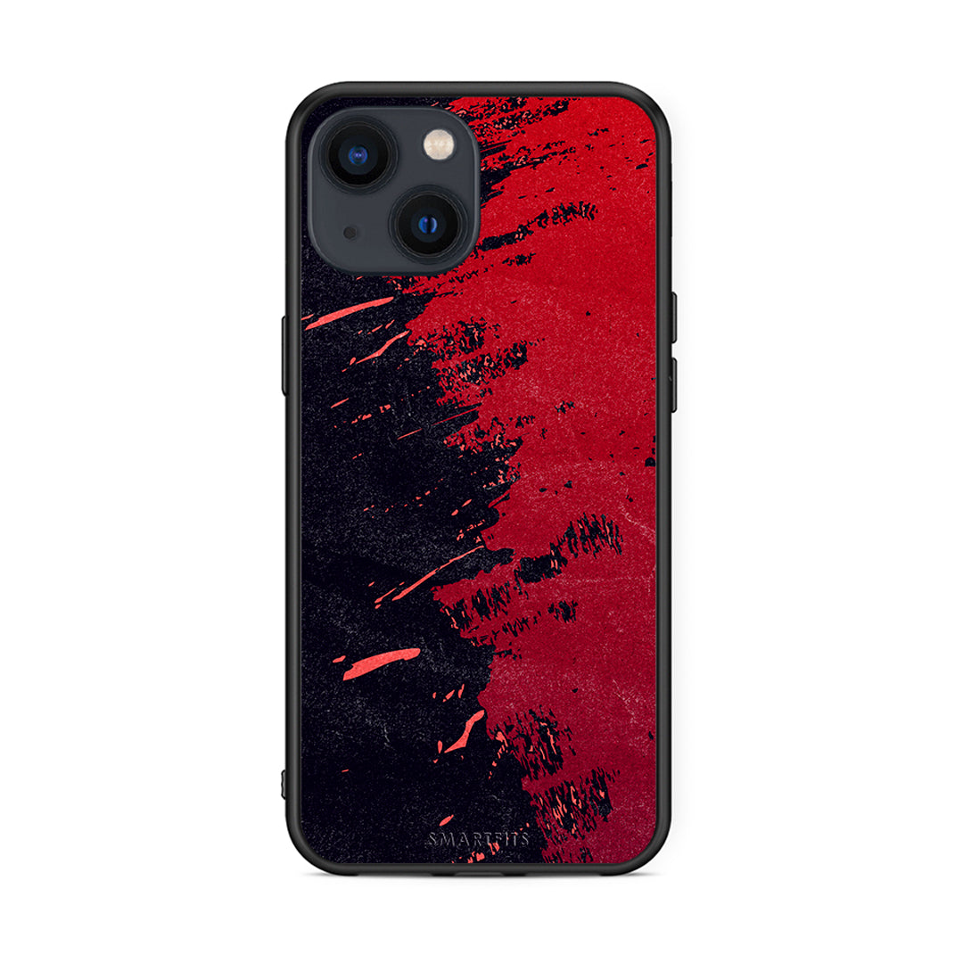 iPhone 13 Mini Red Paint Θήκη Αγίου Βαλεντίνου από τη Smartfits με σχέδιο στο πίσω μέρος και μαύρο περίβλημα | Smartphone case with colorful back and black bezels by Smartfits