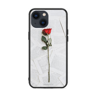 Thumbnail for iPhone 13 Mini Red Rose θήκη από τη Smartfits με σχέδιο στο πίσω μέρος και μαύρο περίβλημα | Smartphone case with colorful back and black bezels by Smartfits