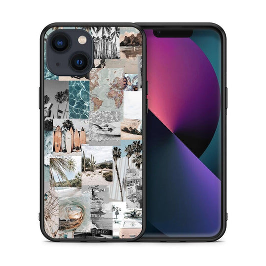 Θήκη iPhone 13 Retro Beach Life από τη Smartfits με σχέδιο στο πίσω μέρος και μαύρο περίβλημα | iPhone 13 Retro Beach Life case with colorful back and black bezels