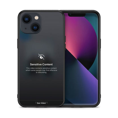 Θήκη iPhone 13 Mini Sensitive Content από τη Smartfits με σχέδιο στο πίσω μέρος και μαύρο περίβλημα | iPhone 13 Mini Sensitive Content case with colorful back and black bezels