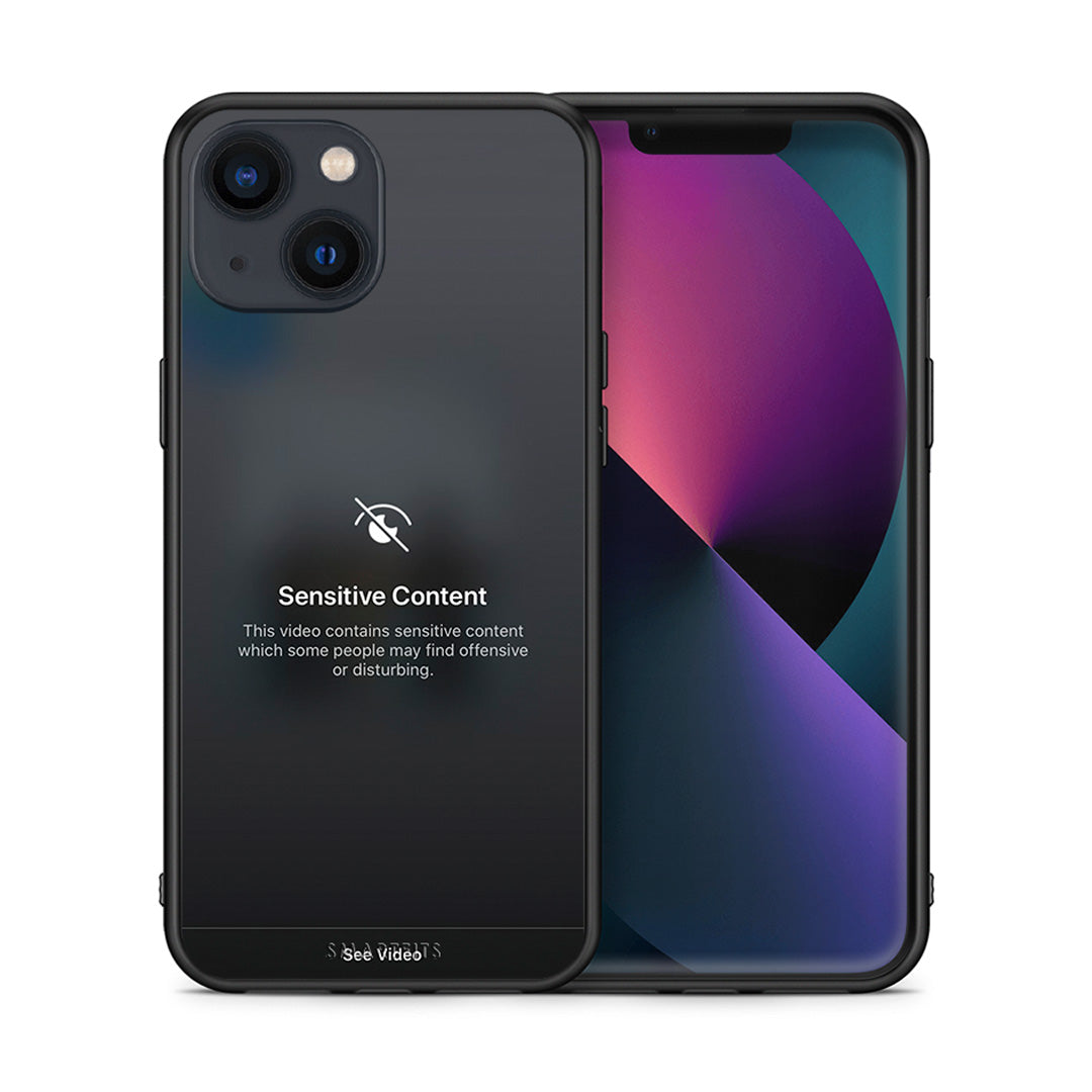 Θήκη iPhone 13 Sensitive Content από τη Smartfits με σχέδιο στο πίσω μέρος και μαύρο περίβλημα | iPhone 13 Sensitive Content case with colorful back and black bezels