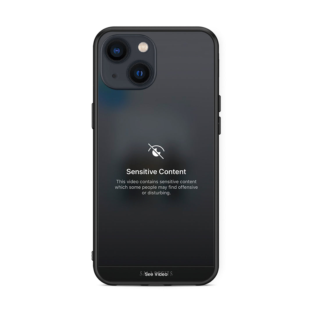 iPhone 13 Mini Sensitive Content θήκη από τη Smartfits με σχέδιο στο πίσω μέρος και μαύρο περίβλημα | Smartphone case with colorful back and black bezels by Smartfits