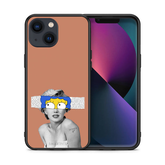 Θήκη iPhone 13 Sim Merilyn από τη Smartfits με σχέδιο στο πίσω μέρος και μαύρο περίβλημα | iPhone 13 Sim Merilyn case with colorful back and black bezels