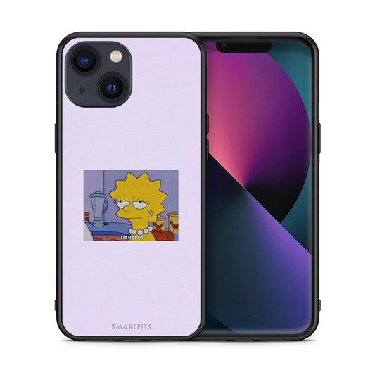 Θήκη iPhone 13 So Happy από τη Smartfits με σχέδιο στο πίσω μέρος και μαύρο περίβλημα | iPhone 13 So Happy case with colorful back and black bezels