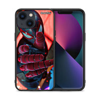 Thumbnail for Θήκη iPhone 13 Spider Hand από τη Smartfits με σχέδιο στο πίσω μέρος και μαύρο περίβλημα | iPhone 13 Spider Hand case with colorful back and black bezels