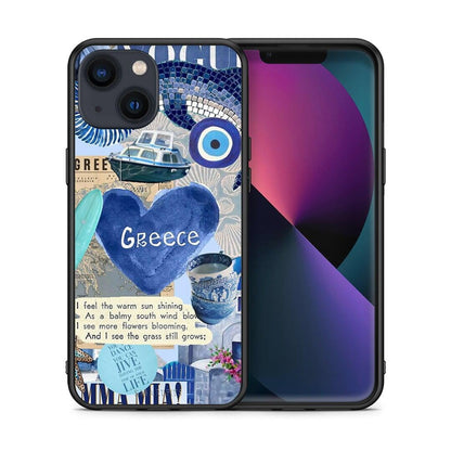 Θήκη iPhone 13 Mini Summer In Greece από τη Smartfits με σχέδιο στο πίσω μέρος και μαύρο περίβλημα | iPhone 13 Mini Summer In Greece case with colorful back and black bezels