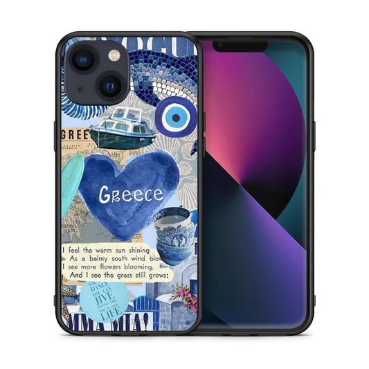 Θήκη iPhone 13 Mini Summer In Greece από τη Smartfits με σχέδιο στο πίσω μέρος και μαύρο περίβλημα | iPhone 13 Mini Summer In Greece case with colorful back and black bezels
