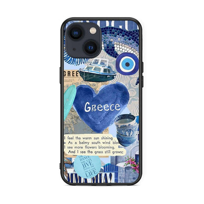iPhone 13 Mini Summer In Greece Θήκη από τη Smartfits με σχέδιο στο πίσω μέρος και μαύρο περίβλημα | Smartphone case with colorful back and black bezels by Smartfits