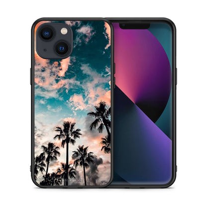 Θήκη iPhone 13 Sky Summer από τη Smartfits με σχέδιο στο πίσω μέρος και μαύρο περίβλημα | iPhone 13 Sky Summer case with colorful back and black bezels