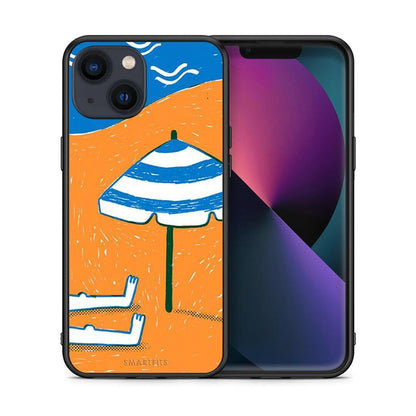 Θήκη iPhone 13 Mini Summering από τη Smartfits με σχέδιο στο πίσω μέρος και μαύρο περίβλημα | iPhone 13 Mini Summering case with colorful back and black bezels