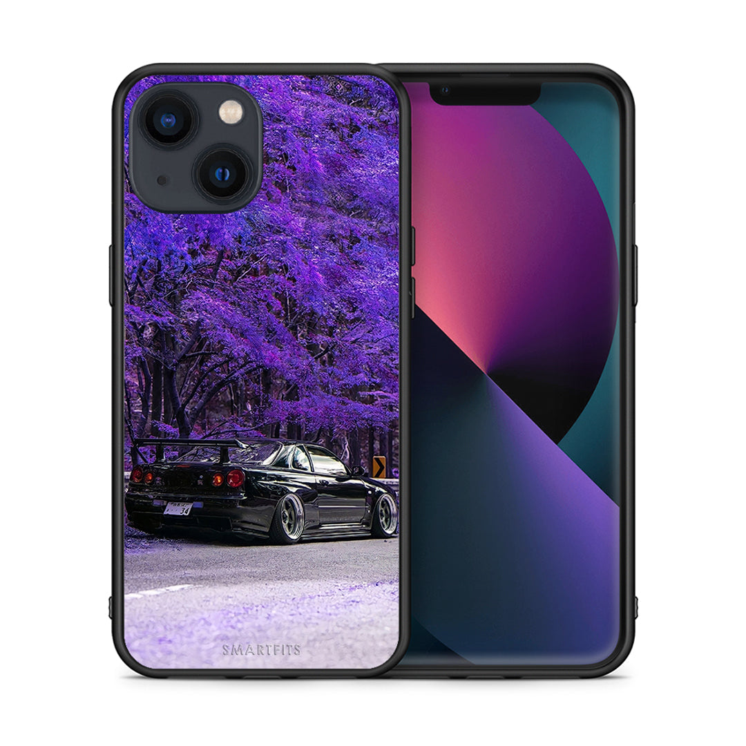 Θήκη Αγίου Βαλεντίνου iPhone 13 Mini Super Car από τη Smartfits με σχέδιο στο πίσω μέρος και μαύρο περίβλημα | iPhone 13 Mini Super Car case with colorful back and black bezels