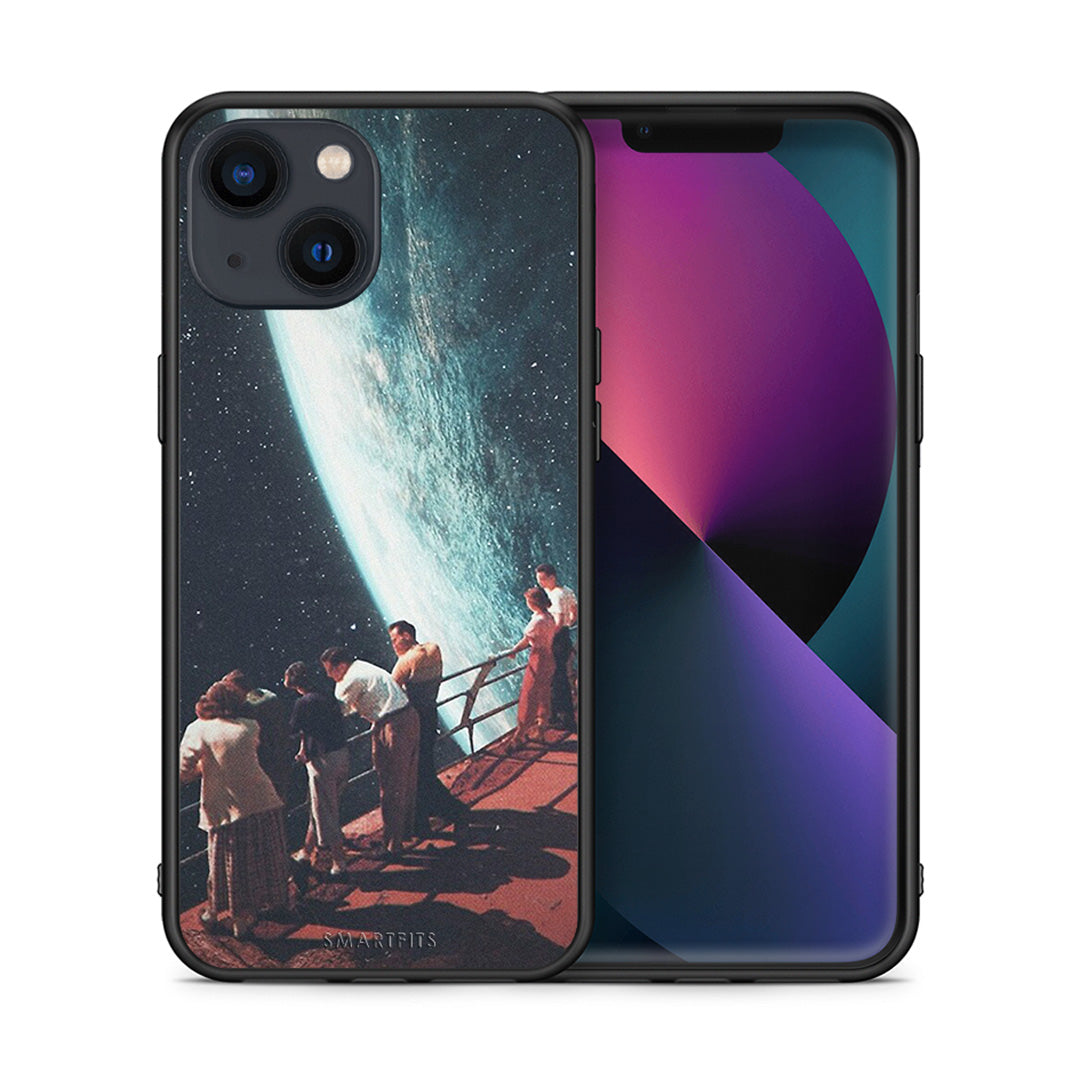 Θήκη iPhone 13 Mini Surreal View από τη Smartfits με σχέδιο στο πίσω μέρος και μαύρο περίβλημα | iPhone 13 Mini Surreal View case with colorful back and black bezels