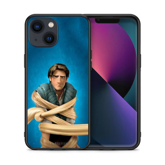 Θήκη Αγίου Βαλεντίνου iPhone 13 Tangled 1 από τη Smartfits με σχέδιο στο πίσω μέρος και μαύρο περίβλημα | iPhone 13 Tangled 1 case with colorful back and black bezels