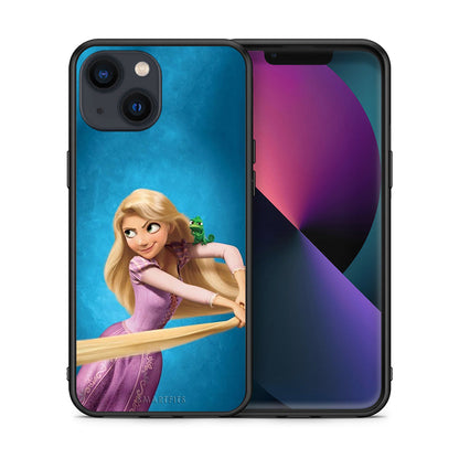 Θήκη Αγίου Βαλεντίνου iPhone 13 Tangled 2 από τη Smartfits με σχέδιο στο πίσω μέρος και μαύρο περίβλημα | iPhone 13 Tangled 2 case with colorful back and black bezels