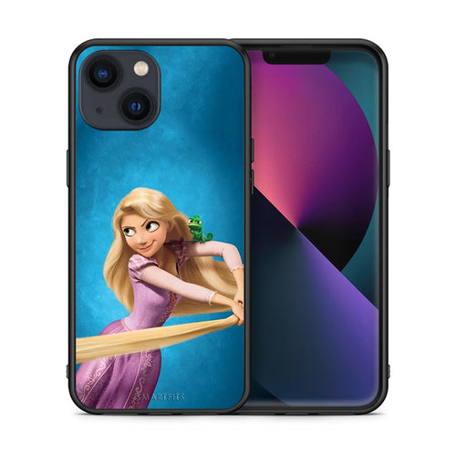 Θήκη Αγίου Βαλεντίνου iPhone 13 Tangled 2 από τη Smartfits με σχέδιο στο πίσω μέρος και μαύρο περίβλημα | iPhone 13 Tangled 2 case with colorful back and black bezels