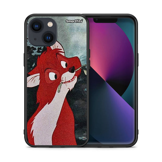 Θήκη iPhone 13 Tod And Vixey Love 1 από τη Smartfits με σχέδιο στο πίσω μέρος και μαύρο περίβλημα | iPhone 13 Tod And Vixey Love 1 case with colorful back and black bezels