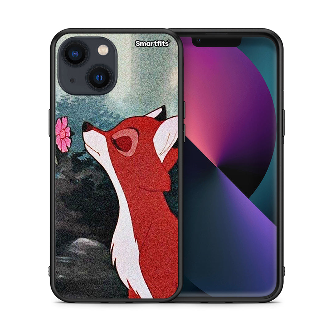 Θήκη iPhone 13 Tod And Vixey Love 2 από τη Smartfits με σχέδιο στο πίσω μέρος και μαύρο περίβλημα | iPhone 13 Tod And Vixey Love 2 case with colorful back and black bezels