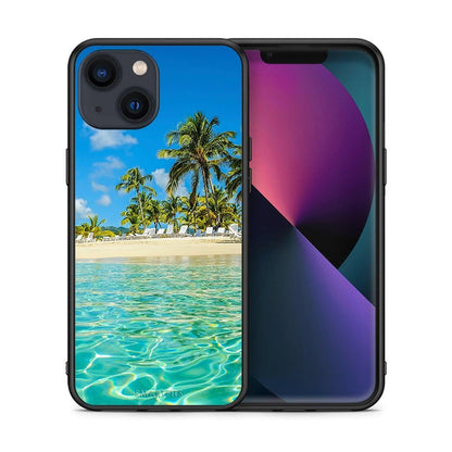Θήκη iPhone 13 Tropical Vibes από τη Smartfits με σχέδιο στο πίσω μέρος και μαύρο περίβλημα | iPhone 13 Tropical Vibes case with colorful back and black bezels