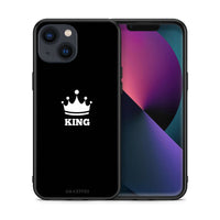 Thumbnail for Θήκη iPhone 13 King Valentine από τη Smartfits με σχέδιο στο πίσω μέρος και μαύρο περίβλημα | iPhone 13 King Valentine case with colorful back and black bezels