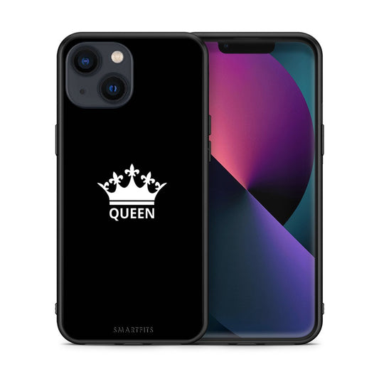 Θήκη iPhone 13 Queen Valentine από τη Smartfits με σχέδιο στο πίσω μέρος και μαύρο περίβλημα | iPhone 13 Queen Valentine case with colorful back and black bezels