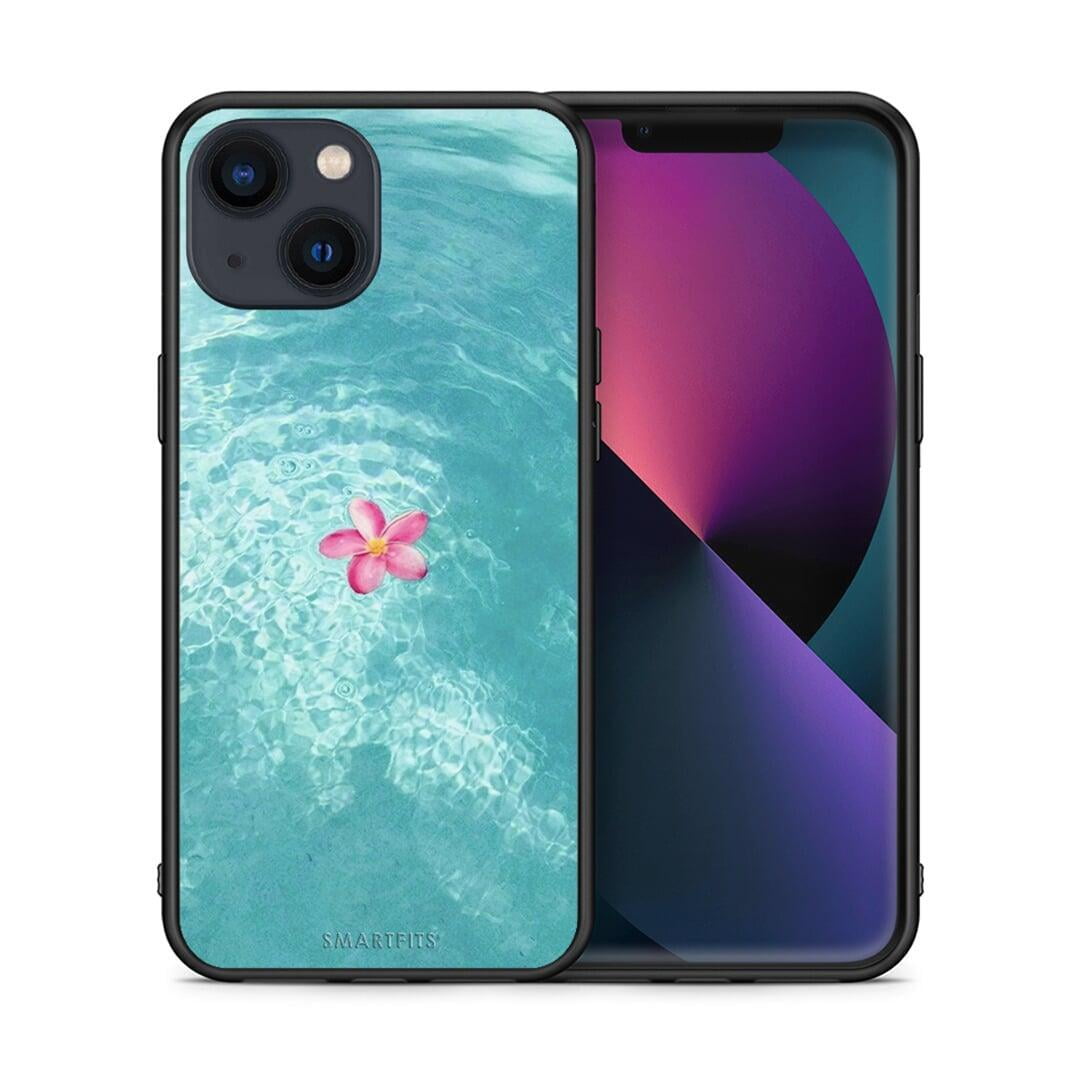 Θήκη iPhone 13 Mini Water Flower από τη Smartfits με σχέδιο στο πίσω μέρος και μαύρο περίβλημα | iPhone 13 Mini Water Flower case with colorful back and black bezels