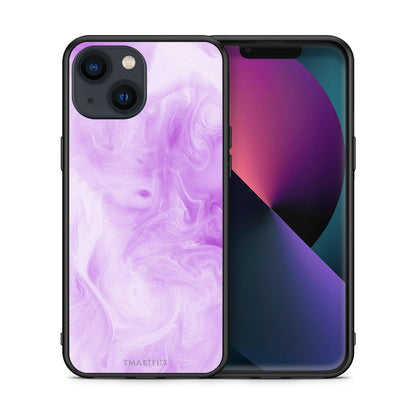 Θήκη iPhone 13 Lavender Watercolor από τη Smartfits με σχέδιο στο πίσω μέρος και μαύρο περίβλημα | iPhone 13 Lavender Watercolor case with colorful back and black bezels