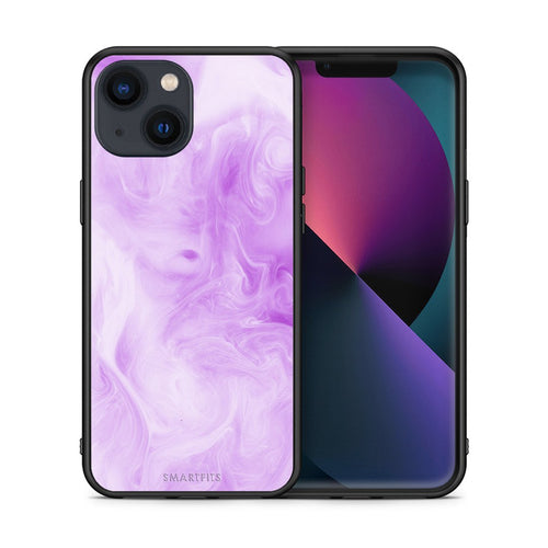 Θήκη iPhone 13 Lavender Watercolor από τη Smartfits με σχέδιο στο πίσω μέρος και μαύρο περίβλημα | iPhone 13 Lavender Watercolor case with colorful back and black bezels