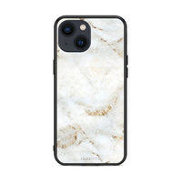 Thumbnail for iPhone 13 White Gold Marble θήκη από τη Smartfits με σχέδιο στο πίσω μέρος και μαύρο περίβλημα | Smartphone case with colorful back and black bezels by Smartfits