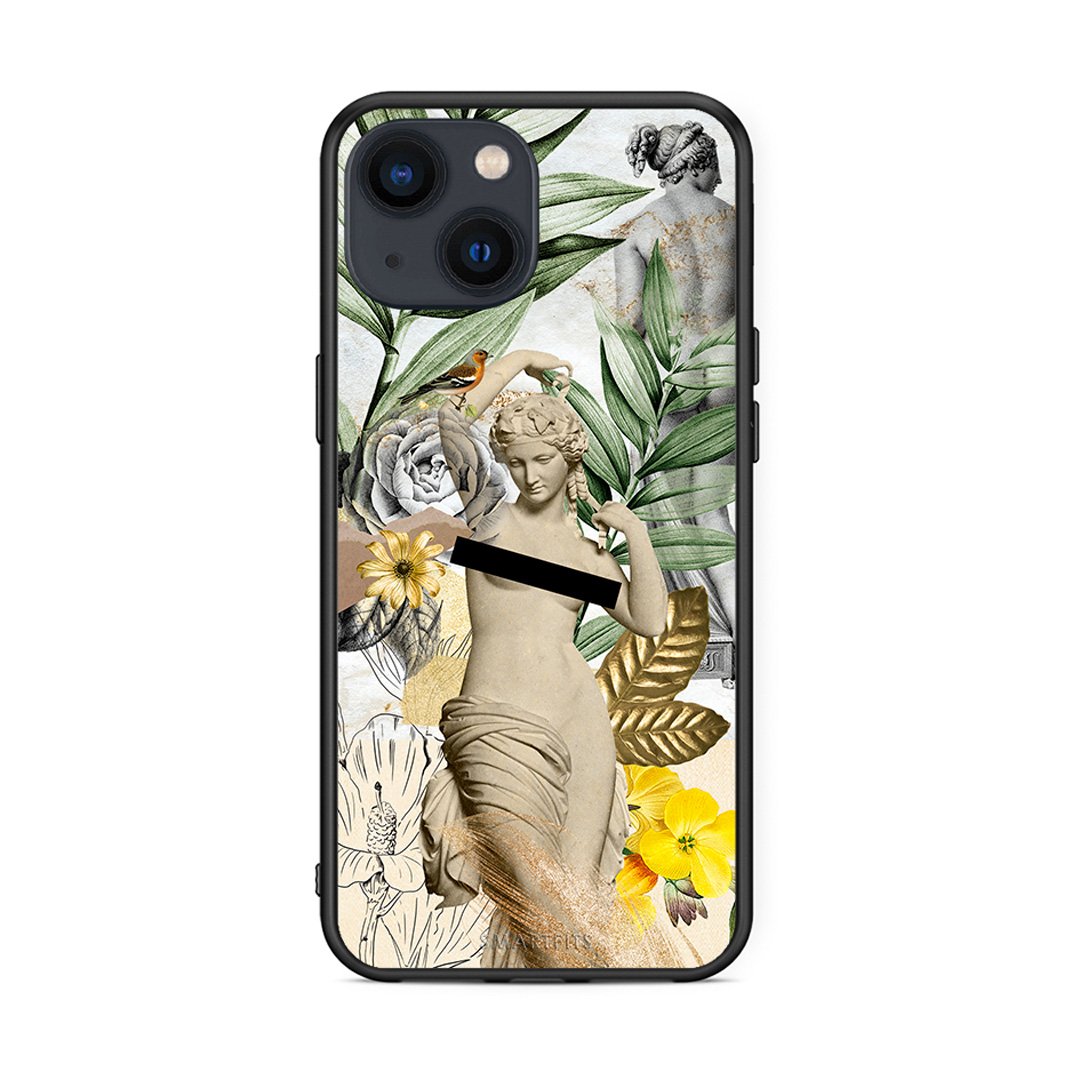 iPhone 13 Mini Woman Statue θήκη από τη Smartfits με σχέδιο στο πίσω μέρος και μαύρο περίβλημα | Smartphone case with colorful back and black bezels by Smartfits