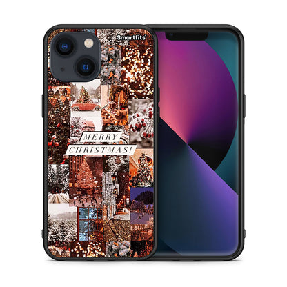 Θήκη iPhone 13 Xmas Collage από τη Smartfits με σχέδιο στο πίσω μέρος και μαύρο περίβλημα | iPhone 13 Xmas Collage case with colorful back and black bezels