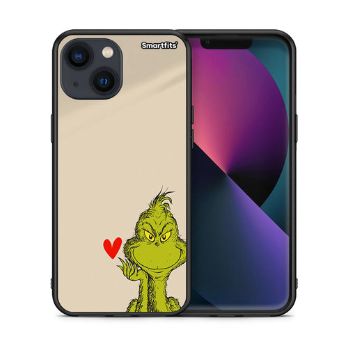 Θήκη iPhone 13 Xmas Grinch από τη Smartfits με σχέδιο στο πίσω μέρος και μαύρο περίβλημα | iPhone 13 Xmas Grinch case with colorful back and black bezels