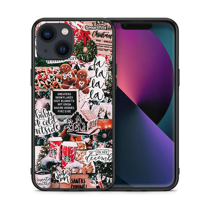 Θήκη iPhone 13 Xmas Habbits από τη Smartfits με σχέδιο στο πίσω μέρος και μαύρο περίβλημα | iPhone 13 Xmas Habbits case with colorful back and black bezels