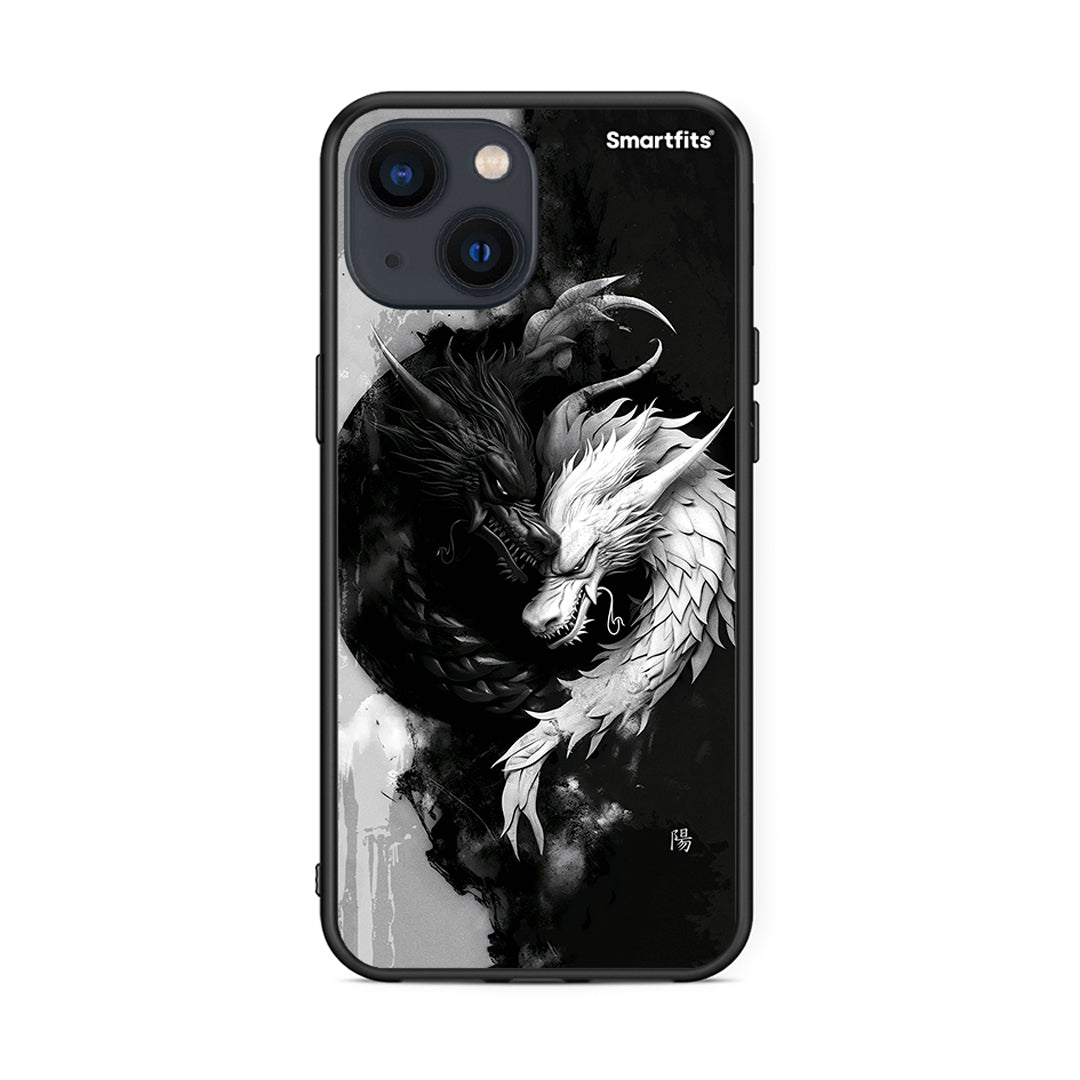 iPhone 13 Yin Yang Θήκη από τη Smartfits με σχέδιο στο πίσω μέρος και μαύρο περίβλημα | Smartphone case with colorful back and black bezels by Smartfits