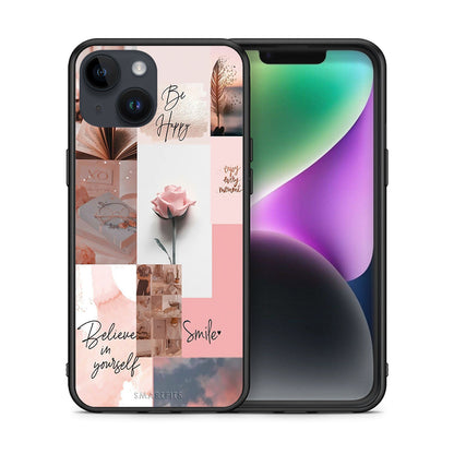 Θήκη iPhone 14 Aesthetic Collage από τη Smartfits με σχέδιο στο πίσω μέρος και μαύρο περίβλημα | iPhone 14 Aesthetic Collage case with colorful back and black bezels