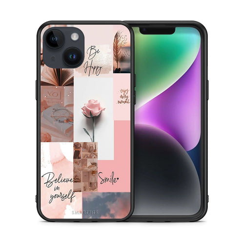 Θήκη iPhone 14 Aesthetic Collage από τη Smartfits με σχέδιο στο πίσω μέρος και μαύρο περίβλημα | iPhone 14 Aesthetic Collage case with colorful back and black bezels